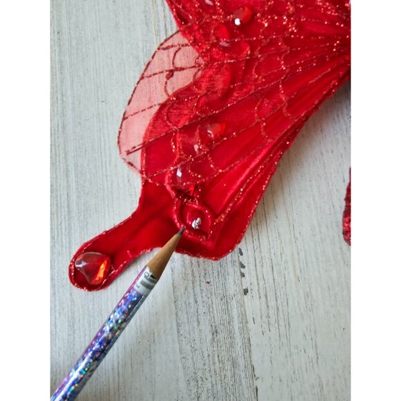 Katherine's collection gingham Valentine's butterfly clip ornament glitter heart - Picture 5 of 7